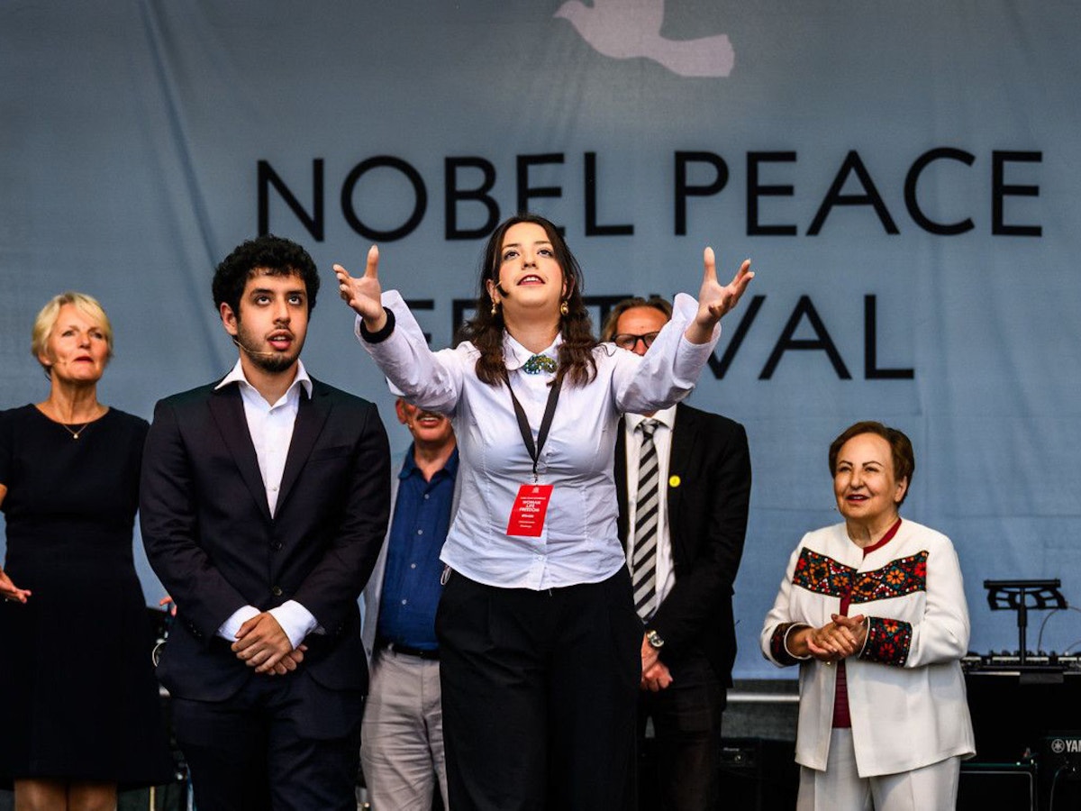 Kiana og Ali på Nobelprisutdelingen.